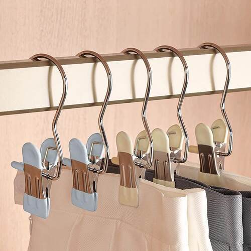 Multifunctional Hooked Clips for Hat Storage, Pants Clamping
