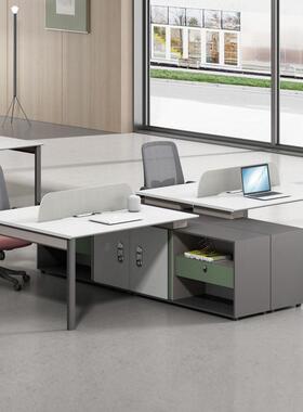 E0财务办公桌简约现代带柜职员桌办公室职工四人位工位文员桌子组