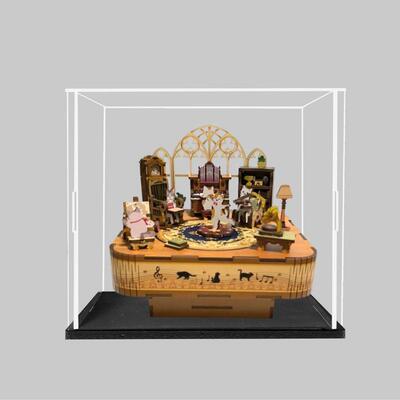 拼装八音盒专用防尘罩猫的欢聚拼装音乐盒diy高清展示盒收纳罩子