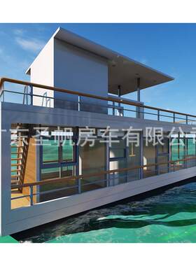 水上海景房别墅厂家仿古木船画舫船水上餐厅民宿海景舱太空舱