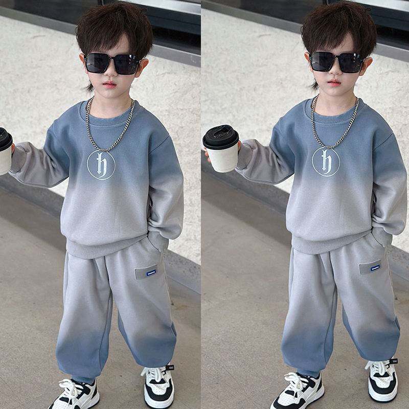童韩版套装中小童春秋新款洋气字母卫衣时髦休闲长裤运动两件套