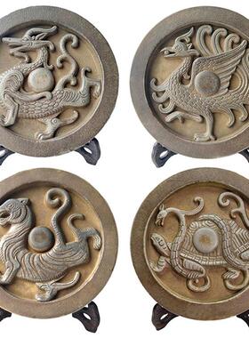 镇宅招财物件陶瓷四神兽摆件青龙白虎朱雀玄关摆件办公室桌面摆件