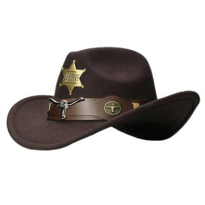 StarCrest Retro Cow Head Emblem Cowboy Hat 西部牛仔帽