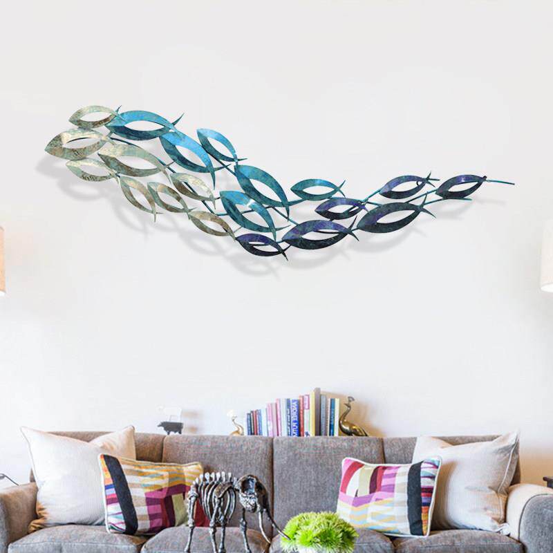 地中海创意墙面装饰铁艺鱼背景挂饰海洋风壁饰儿童房卧室挂件墙饰