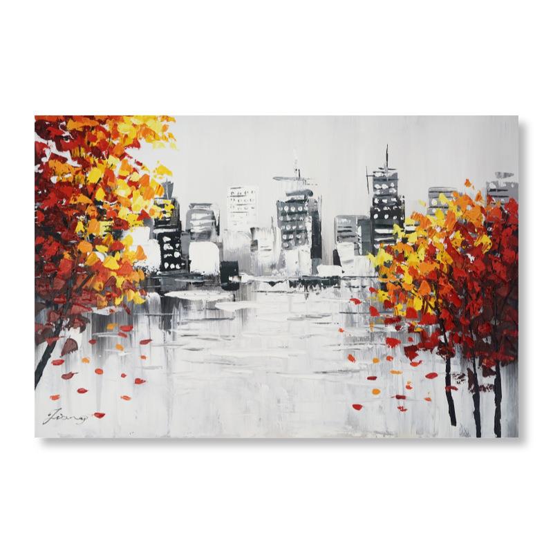 美式轻奢手绘风景装饰画 酒店走廊卧室餐厅墙画客厅挂画现货
