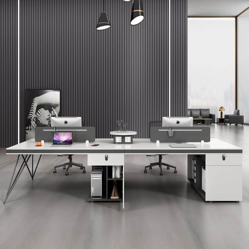 职员办公桌椅组合简约现代双四人工位员工桌六人位屏风办公室卡座