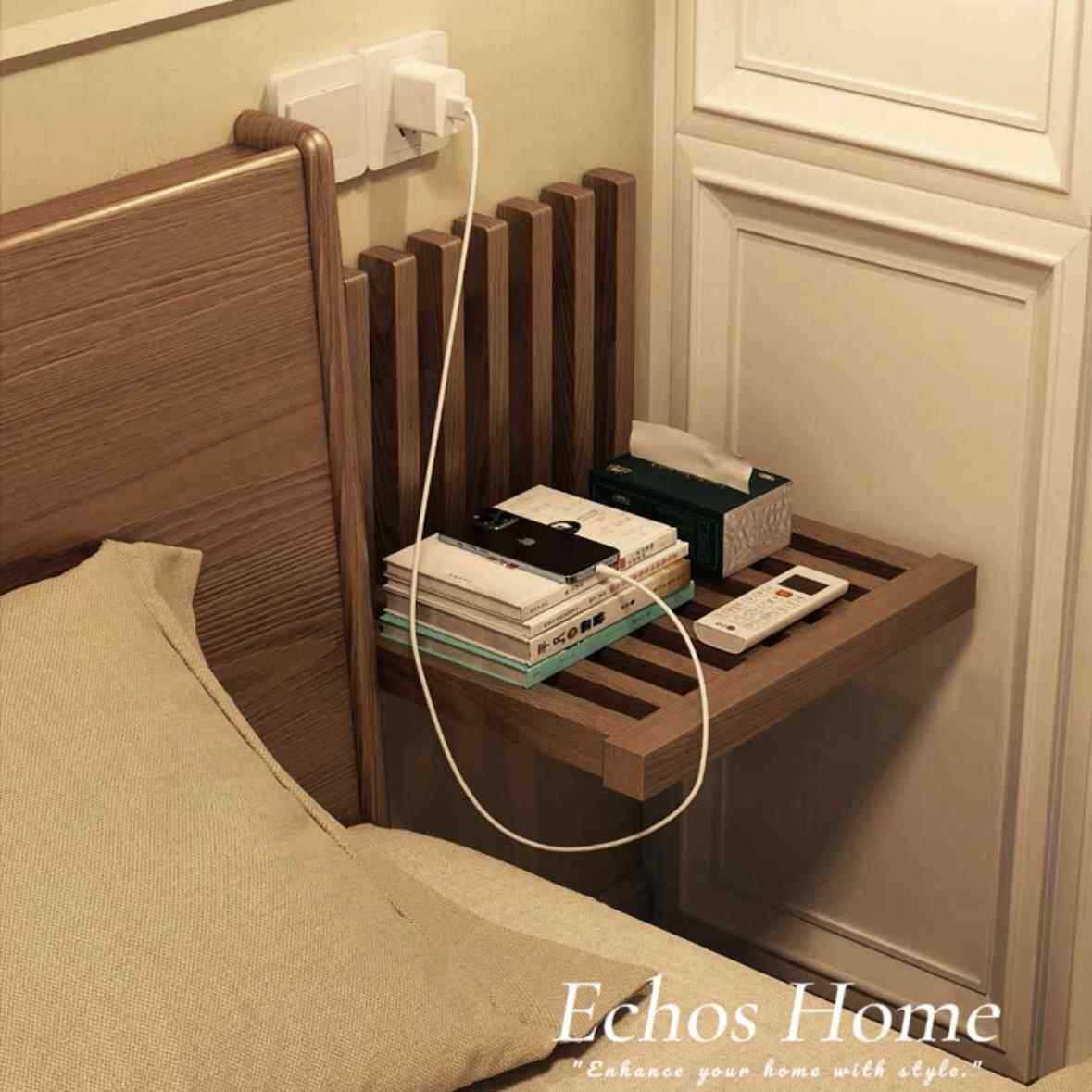 折叠床头柜墙上壁挂式悬浮床边桌墙上书桌全实木置物架卧室床边桌,住宅家具,床头柜,淘宝优惠券,粉丝福利购,淘宝优惠卷