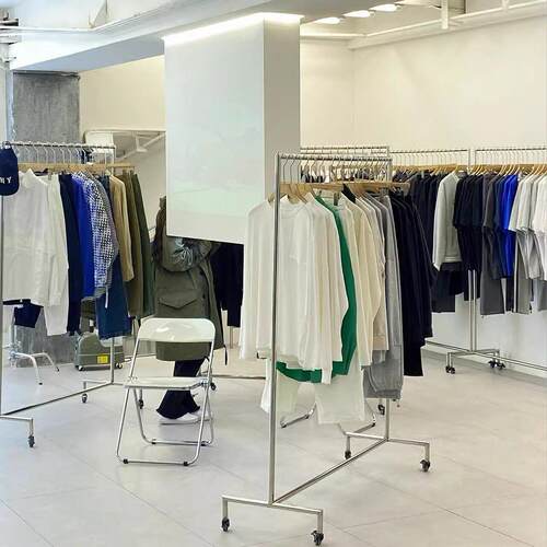 服装店展示架落地式不锈钢挂衣服架子男女装店铺专用货架陈列道具 - 封面