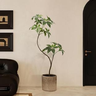 仿真绿植大叶伞造型室内软装盆栽轻奢诧寂风客厅假植物装饰摆件