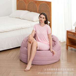 思新日品系棉麻舒适家居单人人座椅薇海螺沙发夏季卧室阳台LS005