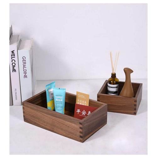 木质收纳盒木制首饰盒胡桃木礼品盒饰品收藏盒桌面杂物收纳盒木盒