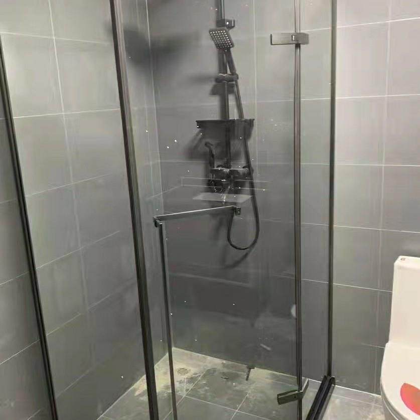 圆弧折叠小户型省空间干湿分离淋浴房弧扇简易隔断地浴屏淋浴房