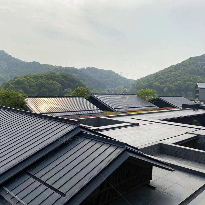 钛锌板金属屋面瓦仿古建筑别墅屋顶新型材料钛锌板氟碳