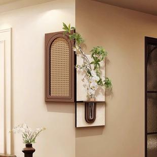 中风客厅转角装 饰画水绿植立体IML古砂岩拐角挂画创意墙培面挂件