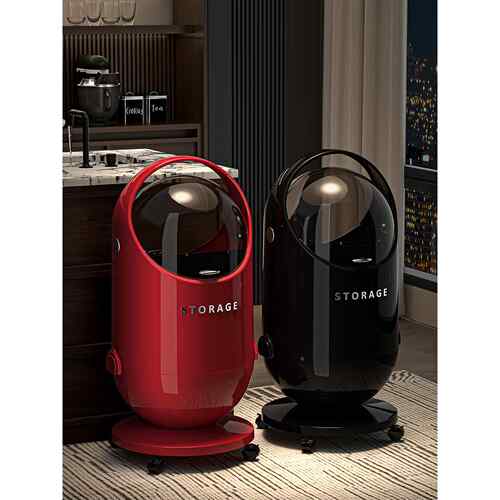 轻奢高档高颜值垃圾桶客厅家用大容量2025新款免弯腰带轮翻盖纸篓