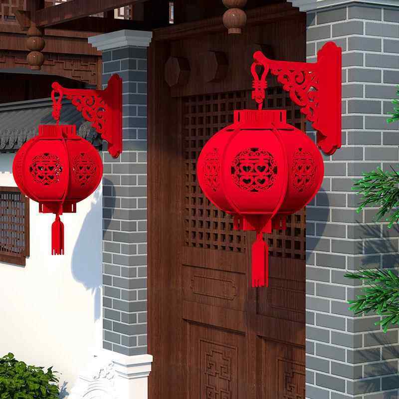中式喜字灯笼婚房布置新房装饰客厅大门喜庆中国风红灯笼立体吊饰