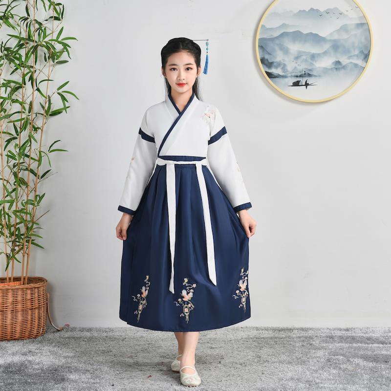 正品儿汉服女童古装男童汉服学书童童演弟子规国表演服装六一儿童