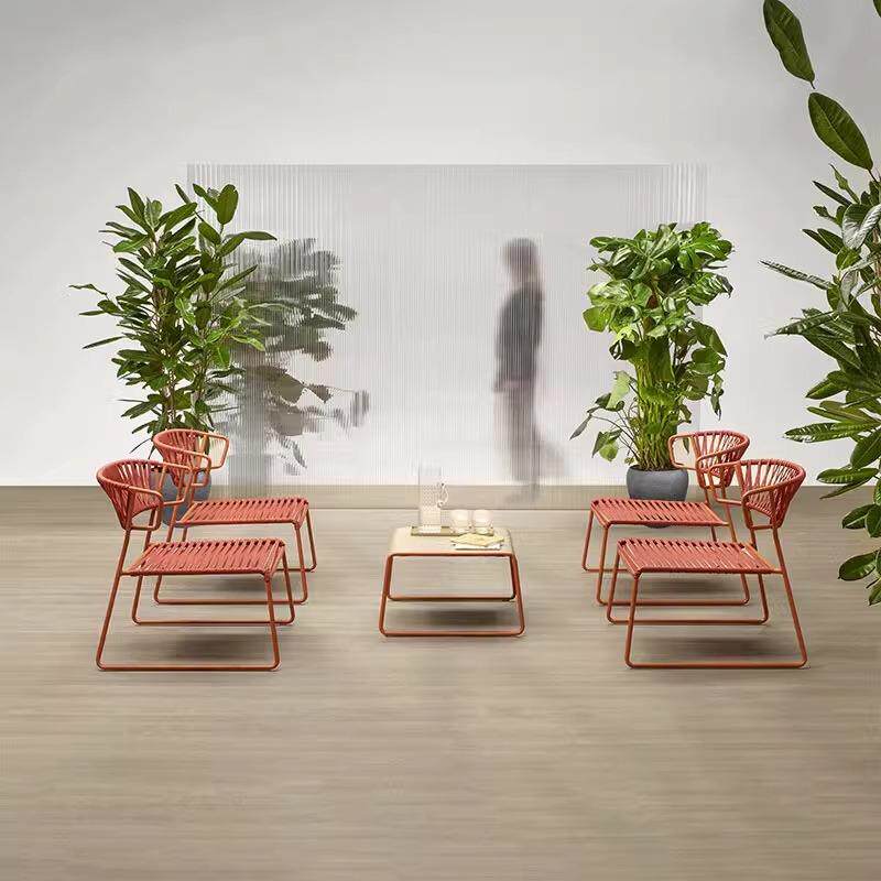 北欧户外阳台沙发椅简约休闲花园庭院别墅懒人椅茶几组合三件套