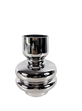 创意电镀几何螺纹玻璃花瓶客厅样板房银色水培插花器软装饰品摆件