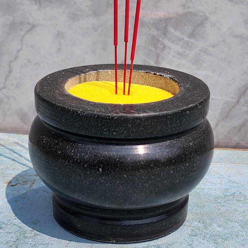 青石香炉石雕炉祠堂石香炉石雕土地香炉祖祠圆形不带耳朵香炉整石