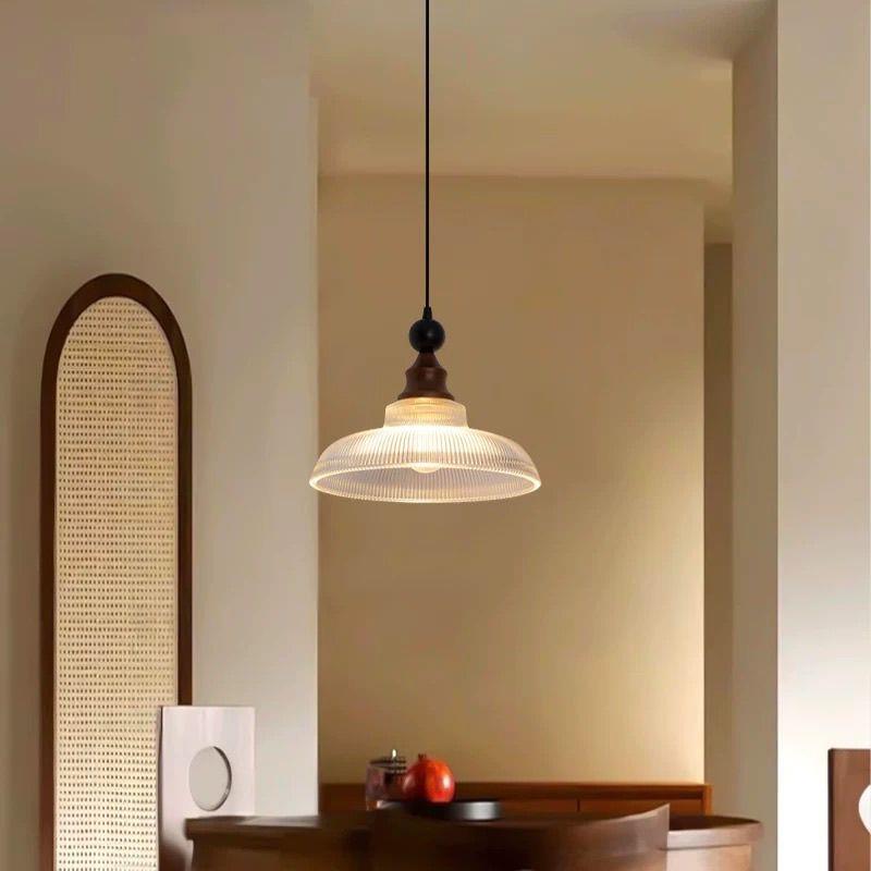 复古玻餐932厅吊灯美式式中古南洋法风室胡璃桃木色茶岛台饭桌吊