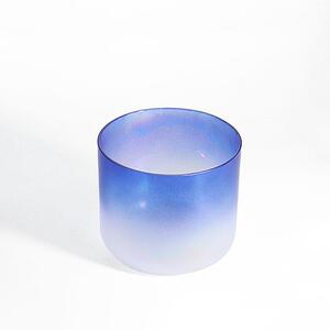 新款透明磨砂渐变蓝色水晶唱歌碗声音冥想碗水晶钵音乐碗调音乐器