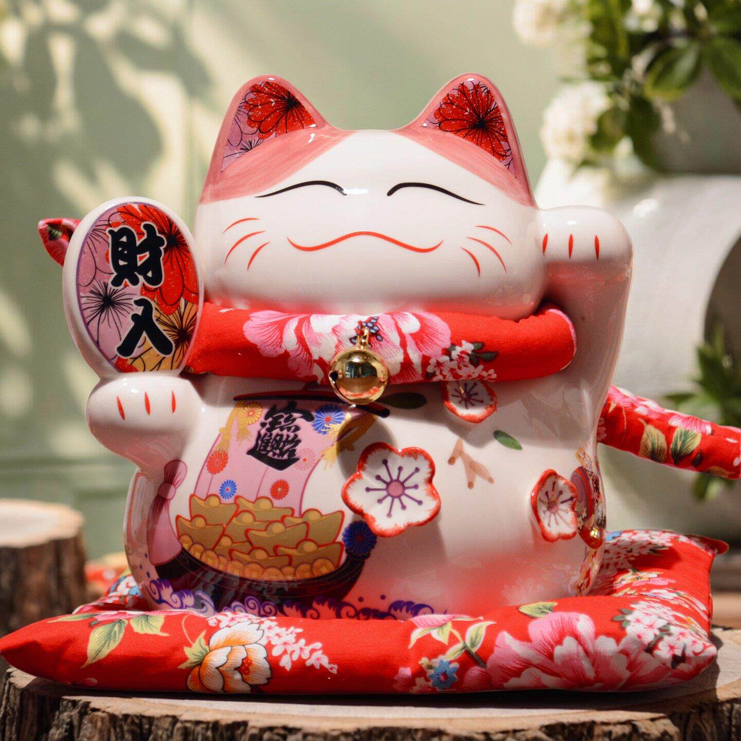 中号招财猫摆件商铺开业收银柜台发财猫礼物居家装饰玄关客厅存钱