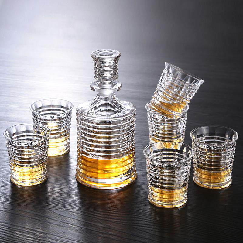水晶威士忌杯洋酒杯啤酒杯大号醒酒器玻璃酒瓶礼盒套装红酒杯家用