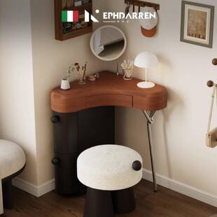 户意极简转角?梳妆式 台收纳柜一体小型实木设计F779？￥卧室轻奢