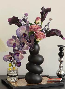 蝴蝶兰把束设计师假花彷真花摆件客厅装饰花餐桌彷生干 干燥花插