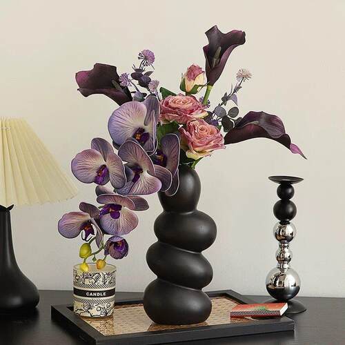 蝴蝶兰把束设计师假花彷真花摆件客厅装饰花餐桌彷生干 干燥花插