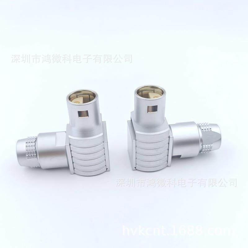 兼容原装LEMO航空插头S系列2S阴阳胶芯90度弯头FLA连接器源头工厂