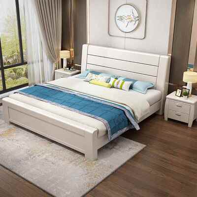 新中式实木1908#床济1.8米大床51.简M双人床约经型现代家具主卧室