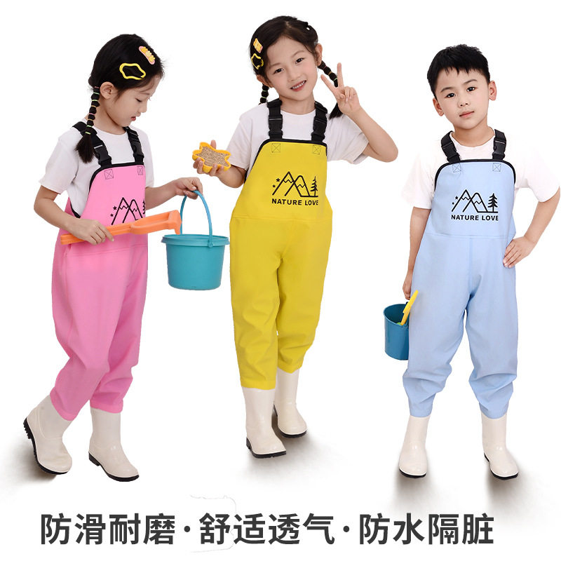 幼儿园儿童玩水连体衣裤钓鱼服