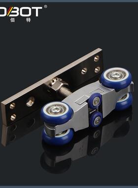 折叠门五金配件移门吊轨滑轮轨道全套推拉门隔断门万向吊轮无下轨