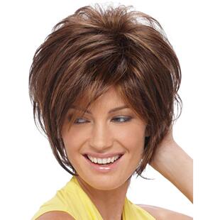 Synthetic Wig Headset Short White Women