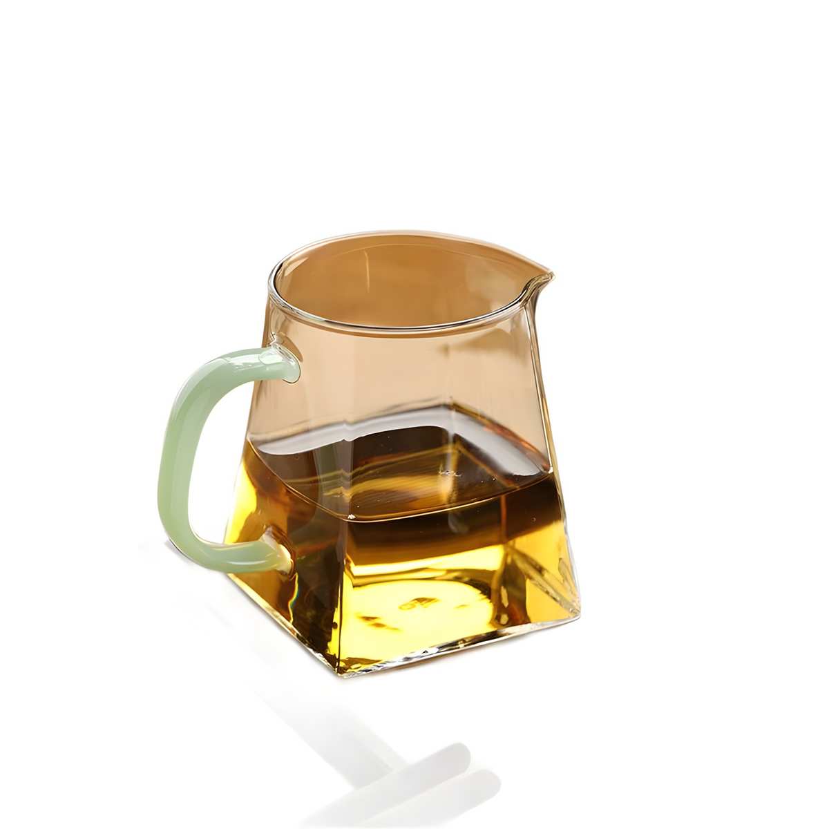 禾器玻璃公道杯瀚然琥珀色手抓无耳天泽茶海和器高档分茶器茶漏