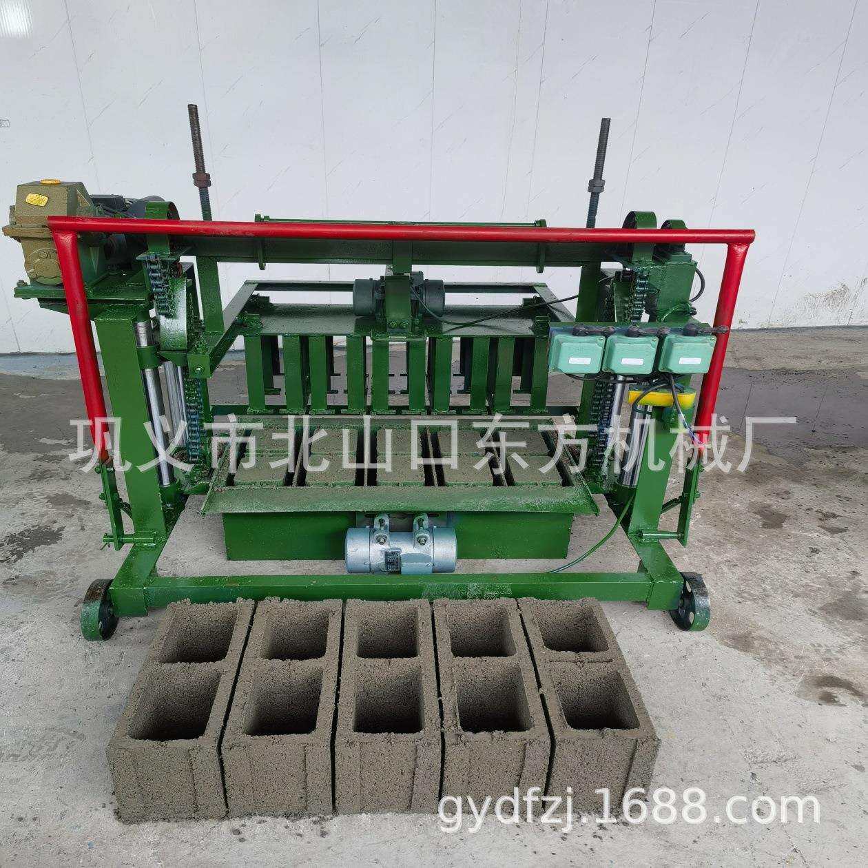 家用电220V移动砖机制作多孔水泥砖 免烧制砖设备 自动升降制砖机