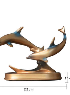 北欧海豚摆件家居饰品客厅酒柜装饰品现代简约创意树脂工艺品摆设