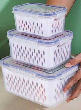 1/3pcs Dual Use Drainable Crisper Box Reusable Refrigerator