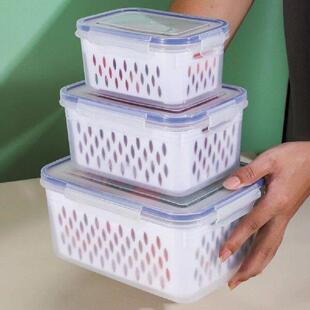 1/3pcs Dual Use Drainable Crisper Box Reusable Refrigerator