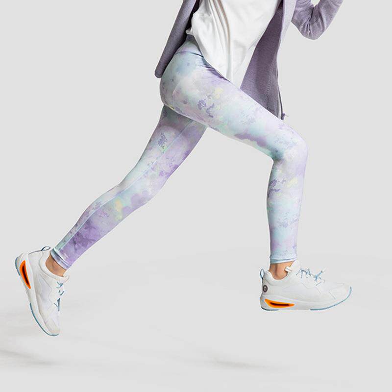 欧美舒服的好看花色儿童瑜伽服健身裤运动跑步骑行跳操裤