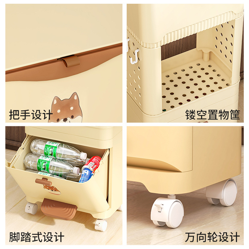 垃圾桶可移动厨房弯腰清洁垃圾桶