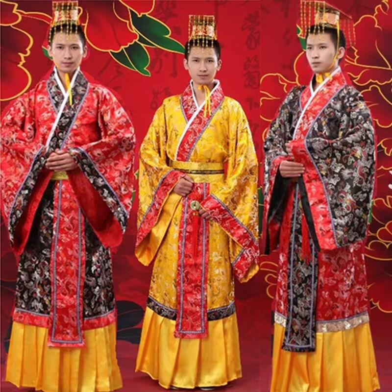 古装男演出服将军盔甲衣服秦始皇陵兵马俑服皇帝王汉武帝龙袍戏服