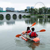 网红透明船PC材质单人双人手划船景区水上娱乐船