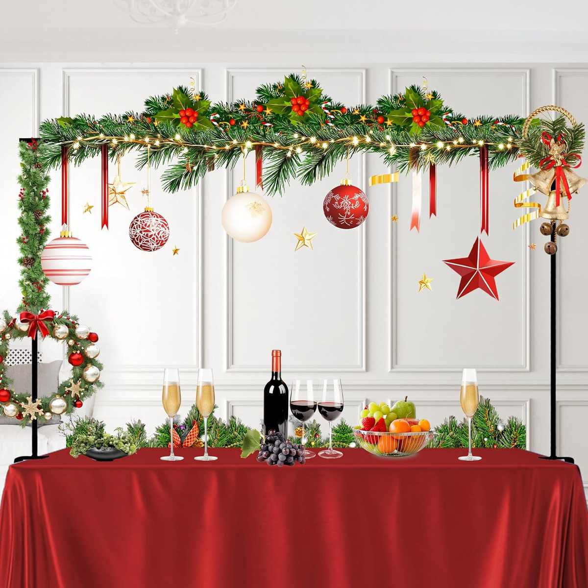 艺桌面花桌上的节拱门生日夹子拱门杆子铁可调支架气球支架带