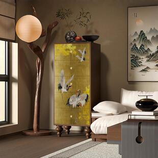 福瑞仙鹤古典宋氏美学斗柜中式客厅家用实木五斗柜多层收纳置物柜