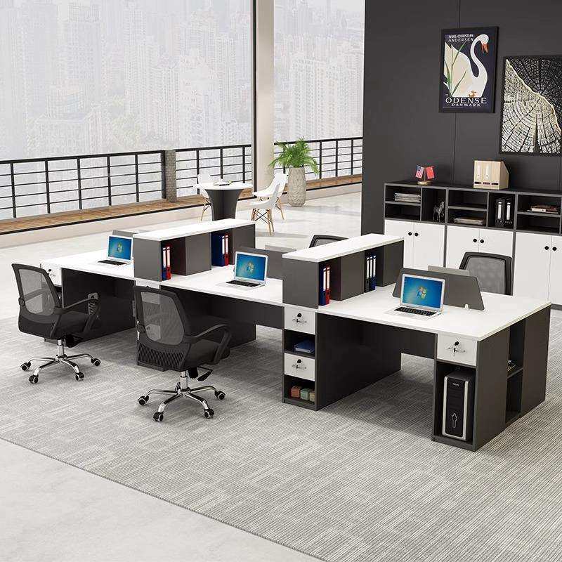 办公桌椅组合简约现代办公家具2人员工位4/6人办公室电脑职员桌双