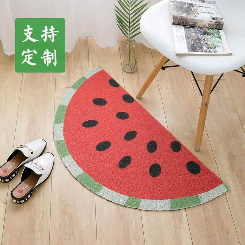 新款门厅半圆水果地垫入户门口丝圈脚垫大门蹭土刮泥门垫-3+防滑