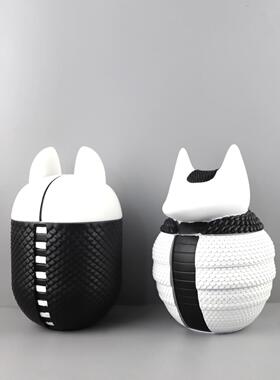 现简个性1485小怪兽糖约果收纳居储代物罐树脂摆件客厅电视柜家装